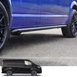2.4 Inch Gloss Black STX Style Sportline Side Bars Pair For Ford Transit Custom Lwb 2012-2017