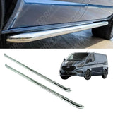 2.4 Inch Stainless Steel STX Style Sportline Side Bars Pair For Ford Transit Custom Swb 2018-2023