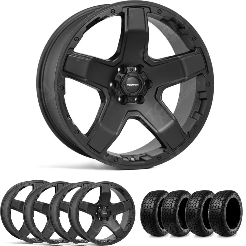 20" Wheel & Tyre Package Veemann VX5 With Radar Tyres For Ford Ranger 2012+ & 2023+
