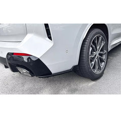 BMW X3 G01 LCI 2022+ M-Sport Rear Bumper Corner Splitters In Gloss Black
