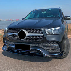 Mercedes GLE W167 C167 2019-2023 AMG Line Pre Facelift Front Splitter In Gloss Black
