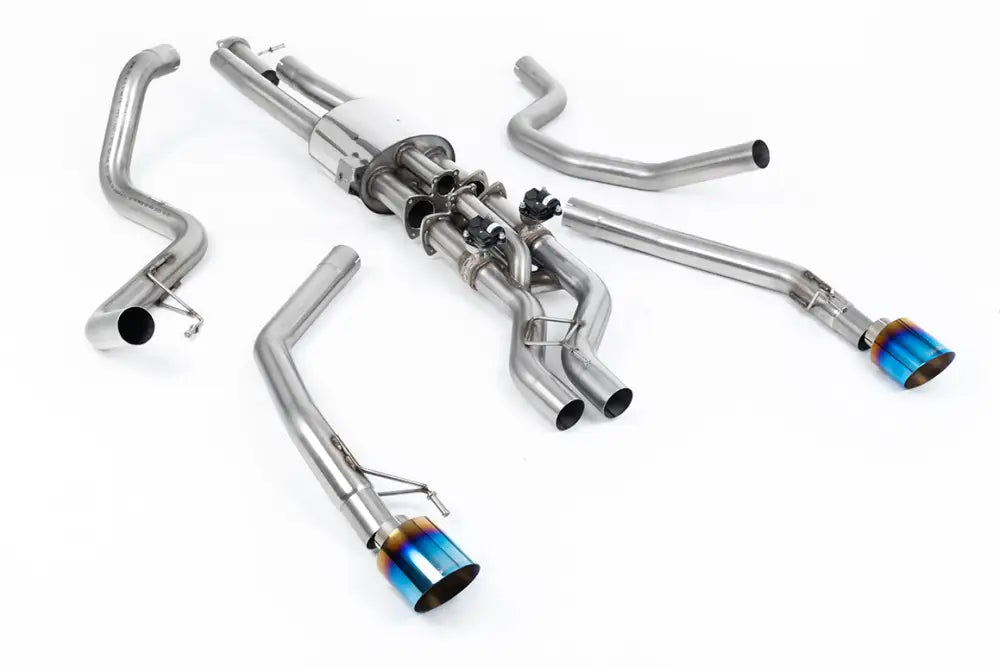 3.0 V6 Twin Turbo Milltek Sport Cat Back Exhaust System For Ford Ranger Raptor 2023 on GT-115 Burnt Blue Titanium
