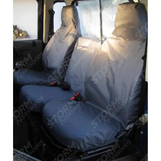 3 Front Single Seat Covers Grey For Land Rover Defender 90 / 110 - 1983-1997