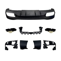 Mercedes GLE W167 2019+ AMG Line Rear Diffuser With Tips In Gloss Black