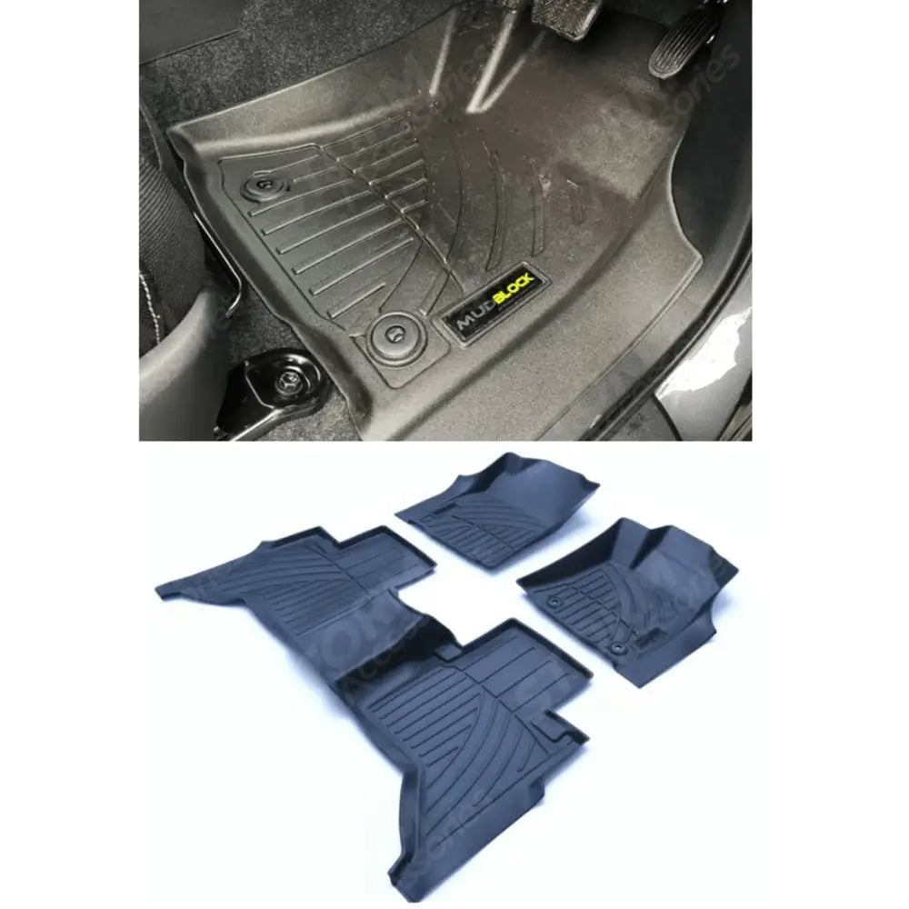 3d Tailored Mud Mats Manual Black Mudblock For Toyota Hilux 2016 - 2021 Double Cab