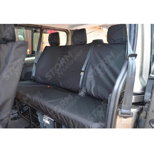 3rd Row Passenger Seat Covers Black For Vauxhall Vivaro 2014-2019