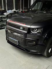 Land Rover Defender L663 90 / 110 / 130 2020 On - Front Bumper Splitter In Gloss Black