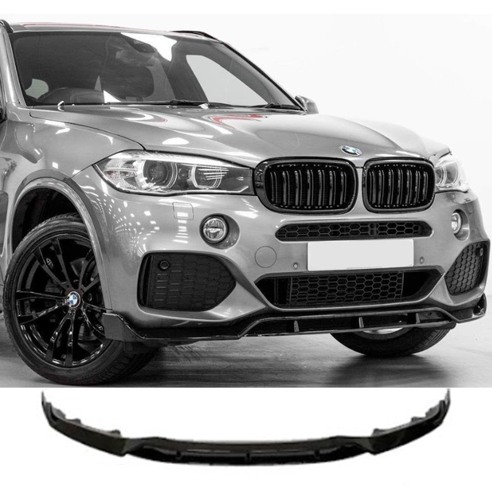 BMW X5 F15 2013-2018 Black Knight Front Splitter In Gloss Black