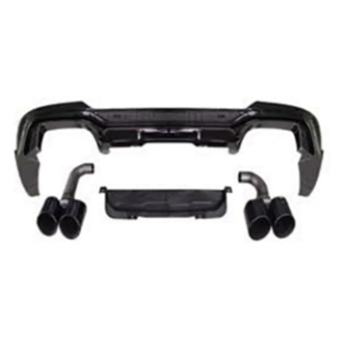 BMW X4 G02 PRE LCI 2018-2022 Black Knight Rear Diffuser In Gloss Black (With Exhaust Tips)