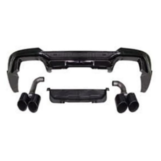 BMW X4 G02 PRE LCI 2018-2022 Black Knight Rear Diffuser In Gloss Black (With Exhaust Tips)