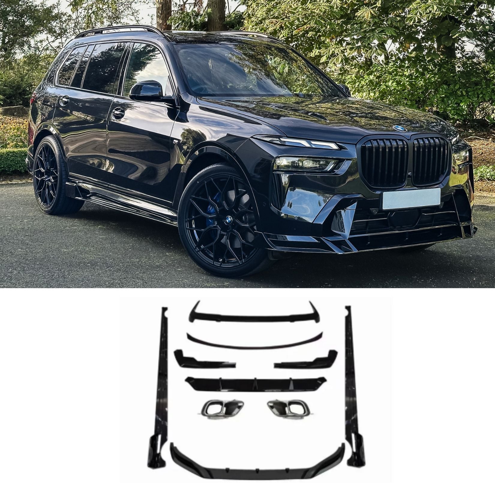 BMW X7 G07 LCI M Sport 2023+ Aero Kit In Gloss Black