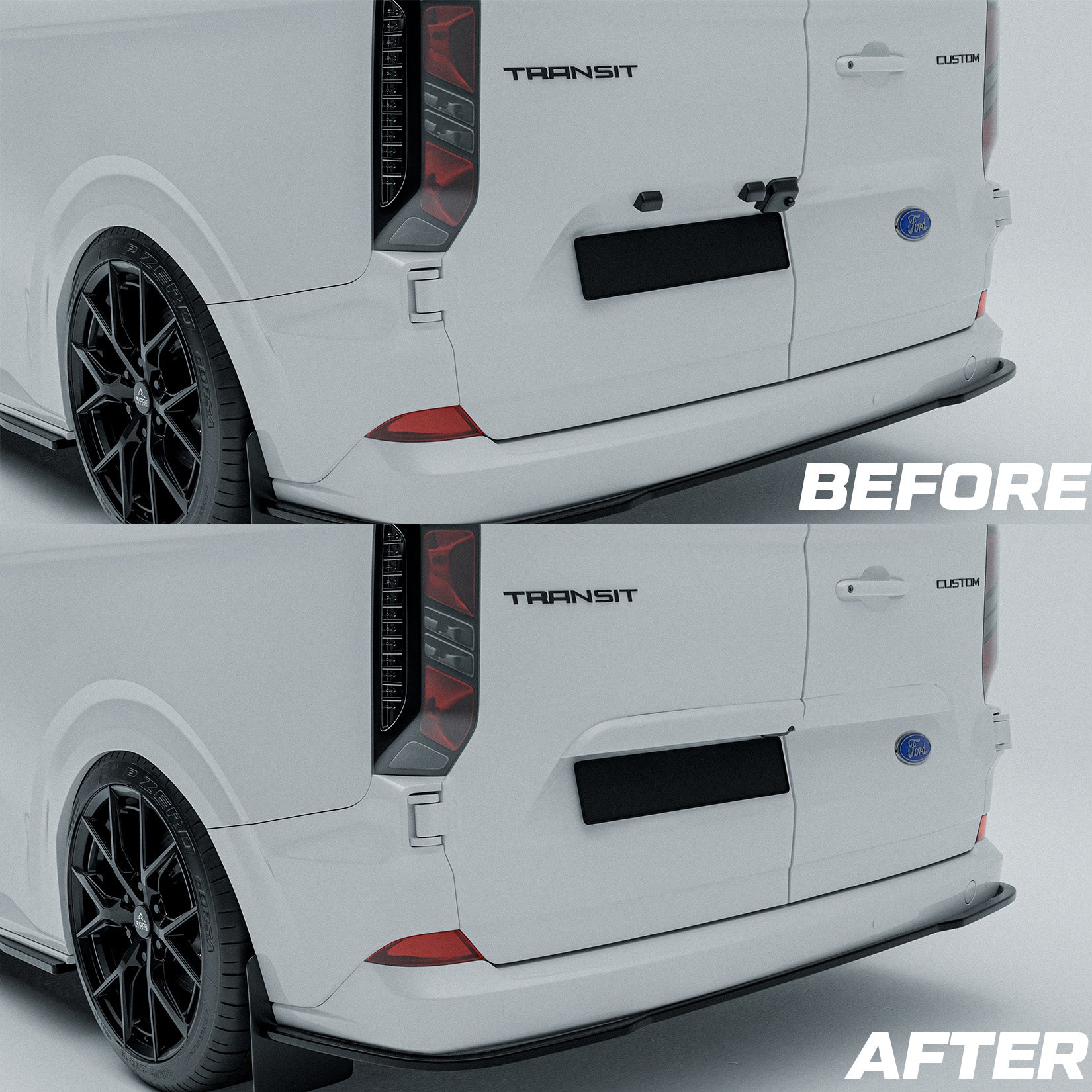 Ford Transit Custom MK2 2024+ Rear Threshold Camera Cover Colour Coded