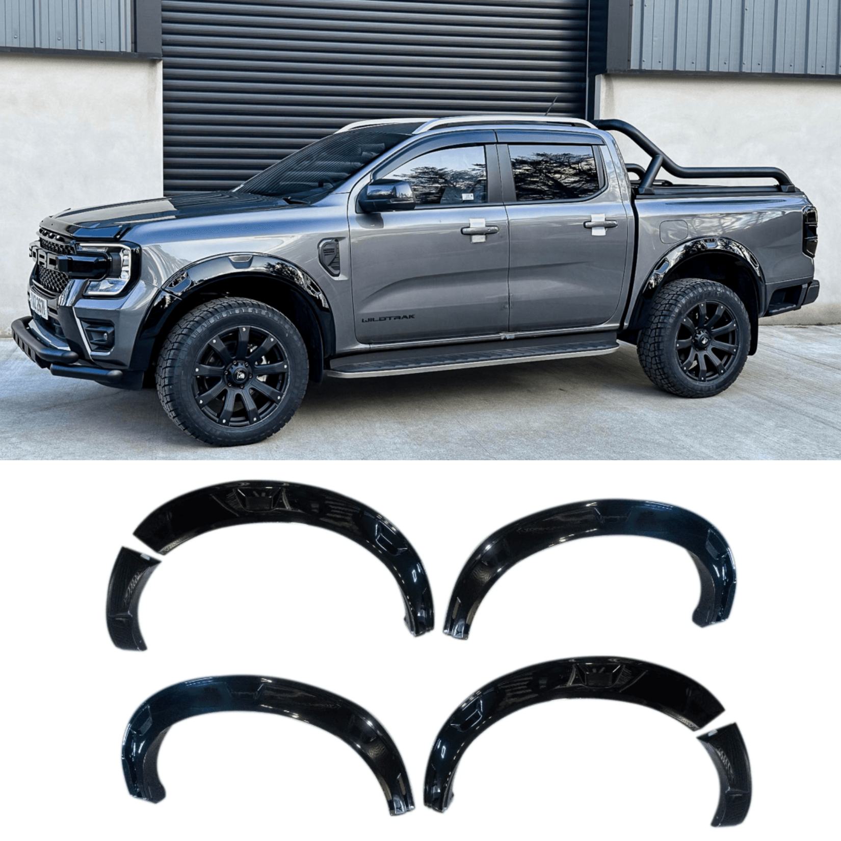 Ford Ranger T9 2023 on 'Style' Gloss Black Wheel Arch Set