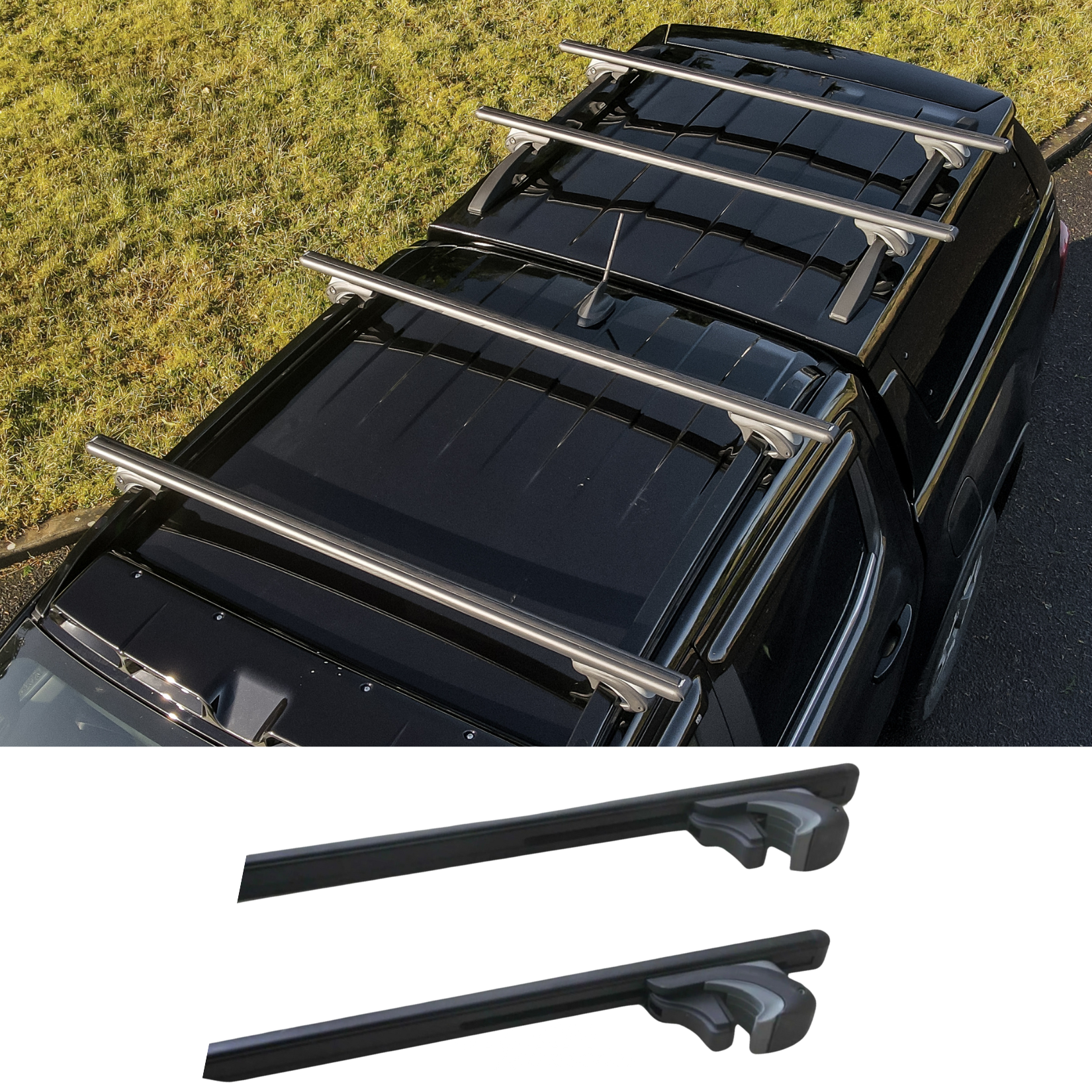 Cross Bars - Crossbars - Roof Rails - Universal Fit - 135 Cm - Black