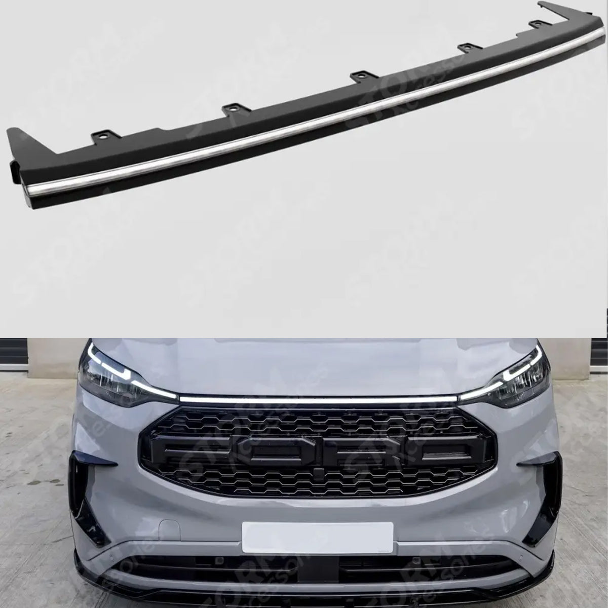 Ford Transit Custom MK2 2024+ Luminex Front Upper DRL Grill With White LED Lights