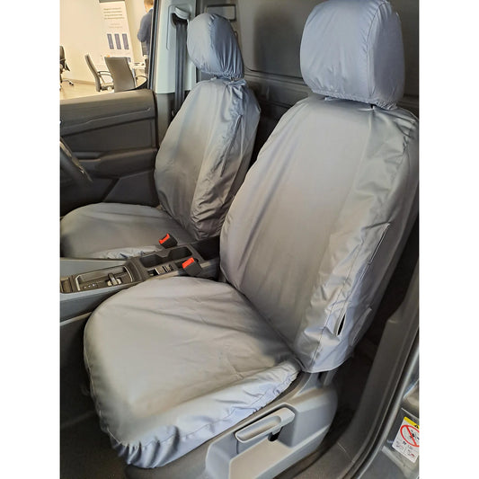 Vw Caddy 2021 On Front Driver And Passenger Seat Covers - Grey - No Armrests