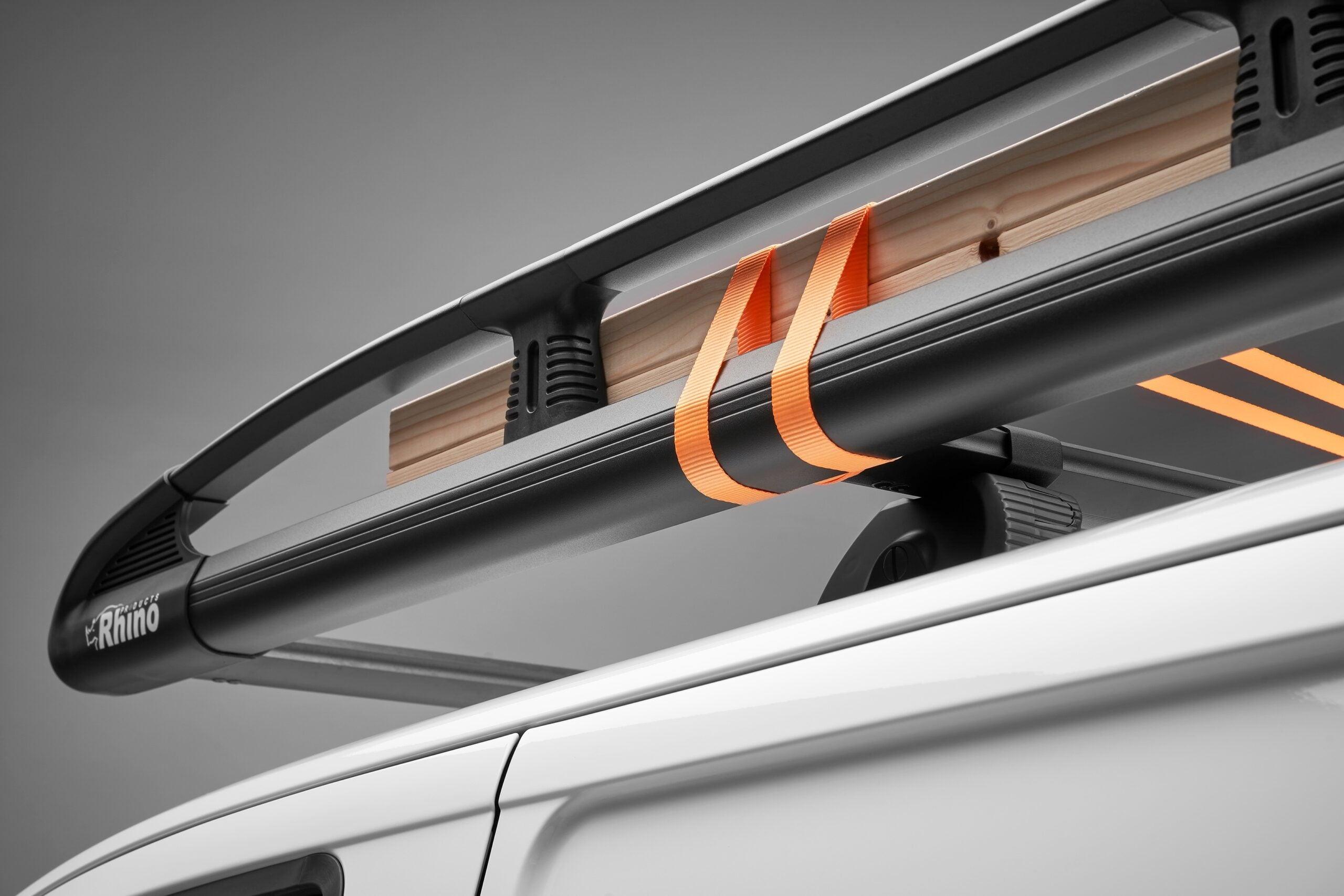 Rhino KammRack Black Aluminium Van Roof Rack - Ford Transit Custom 2023 On LWB Low Roof (L2H1) Twin Rear Doors