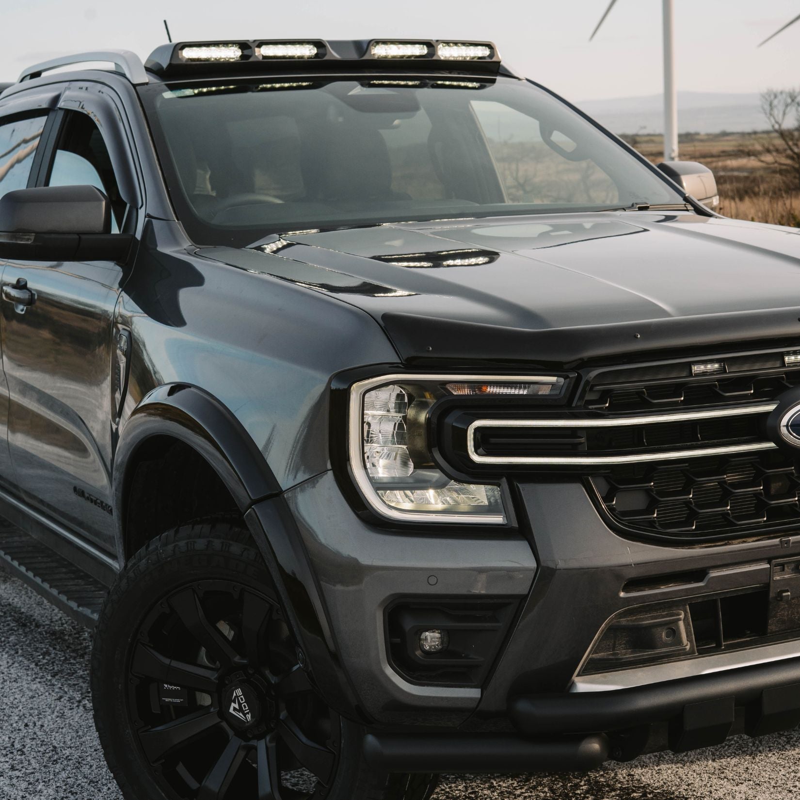 Ford Ranger Double Cab & Vw Amarok 2023 On - Egr Wind Deflectors External Fit - Dark Smoke