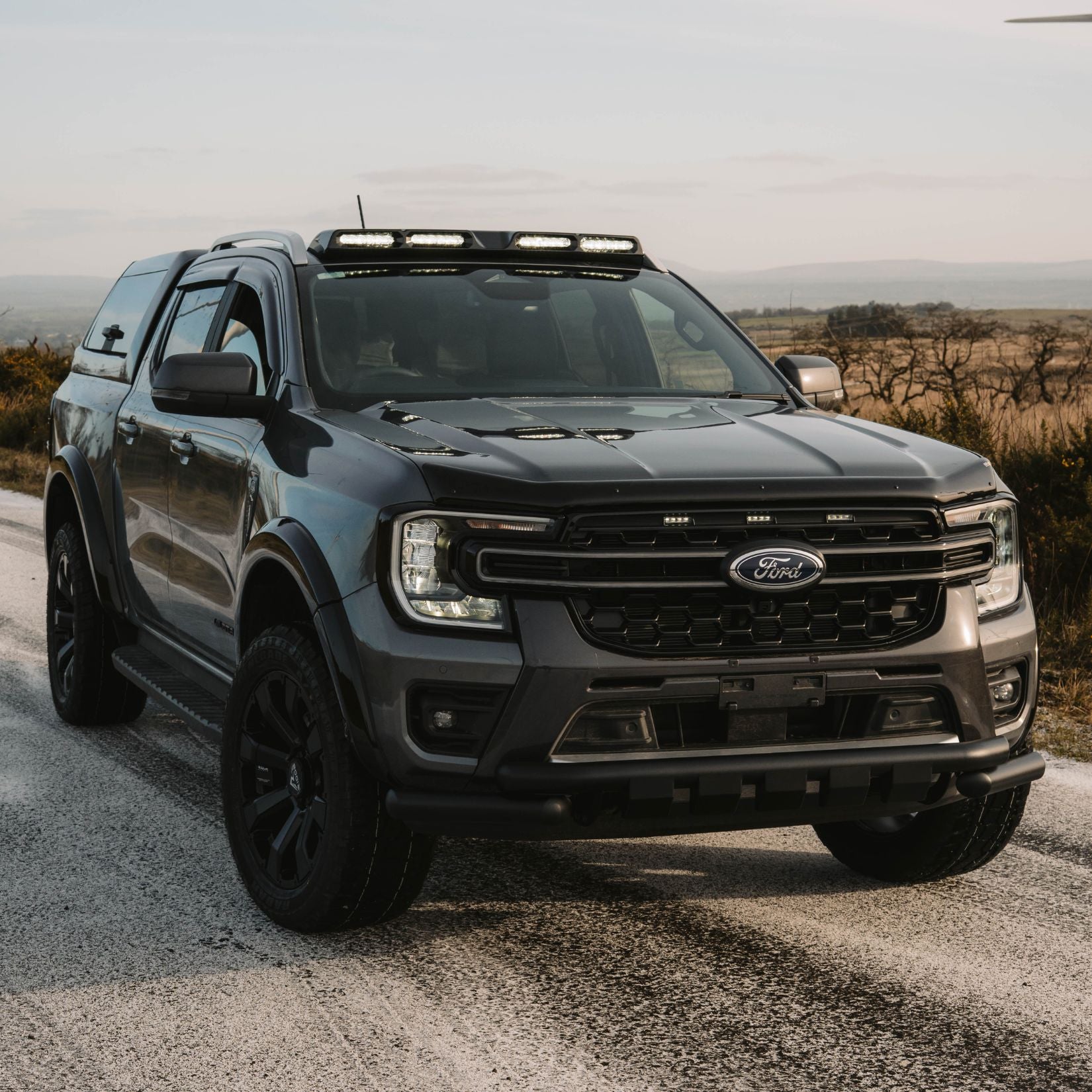 Ford Ranger Double Cab & Vw Amarok 2023 On - Egr Wind Deflectors External Fit - Dark Smoke