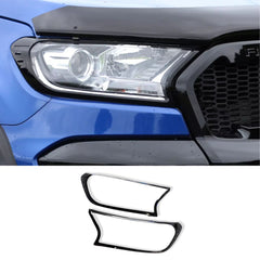 Ford Ranger T6 2016-2022 Stx Head Light Guards - Gloss Black - Pair
