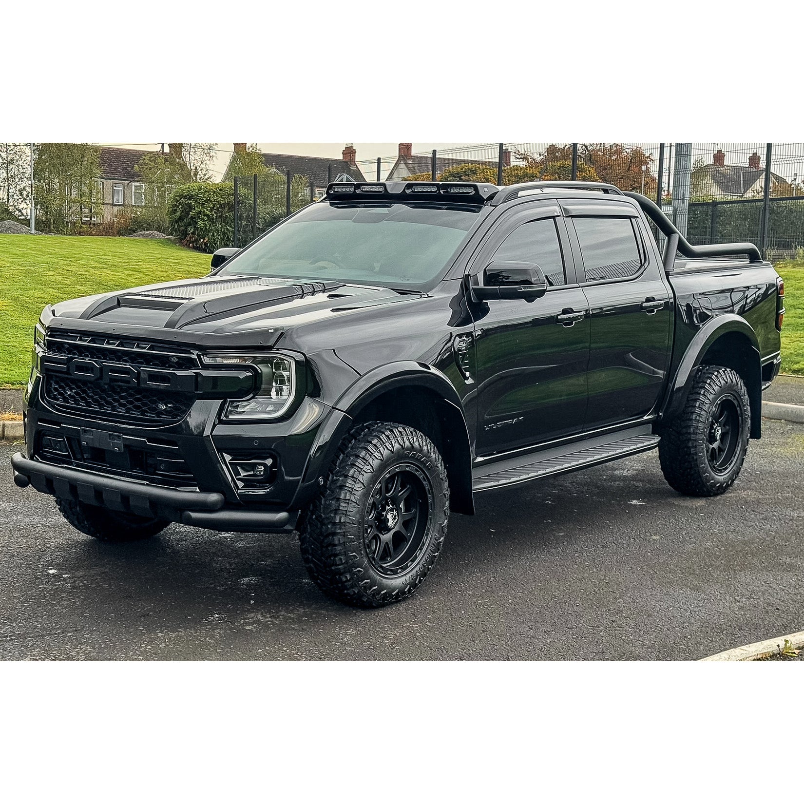 Ford Ranger T9 2023 On Double Deck V2 Black Powder Coat Front Spoiler Bar