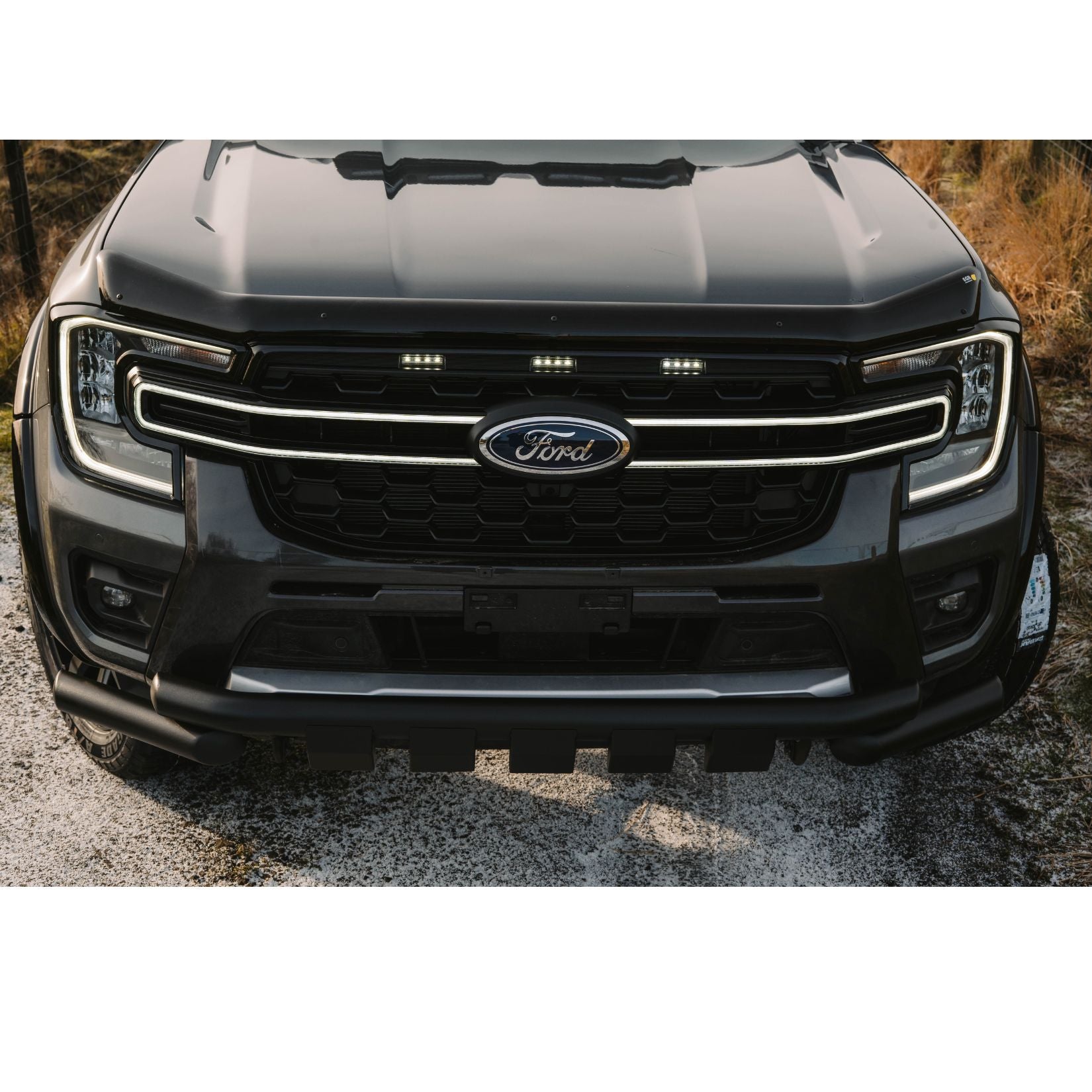 Ford Ranger T9 2023 On Double Deck V2 Black Powder Coat Front Spoiler Bar