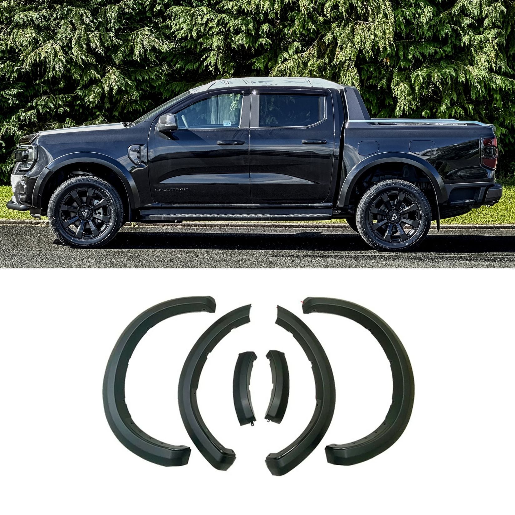 Ford Ranger Wildtrak 2023 On Double Cab STX V2 Wheel Arch Kit - 6 PCS - Painted
