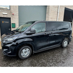 Ford Transit Custom MK2 LWB 2024 On Trapezoid Side Bars In Gloss Black