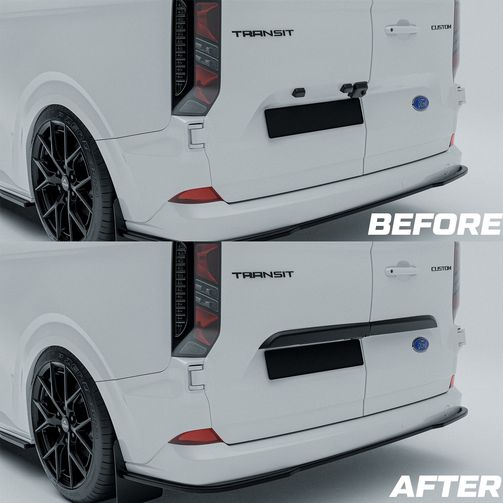 Ford Transit Custom MK2 2024+ Rear Threshold Camera Cover In Gloss Black