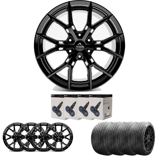 Ridge KN10 Gloss Black 6X120 20 Inch Alloy With Tyre & TPMS Package 245/40/20