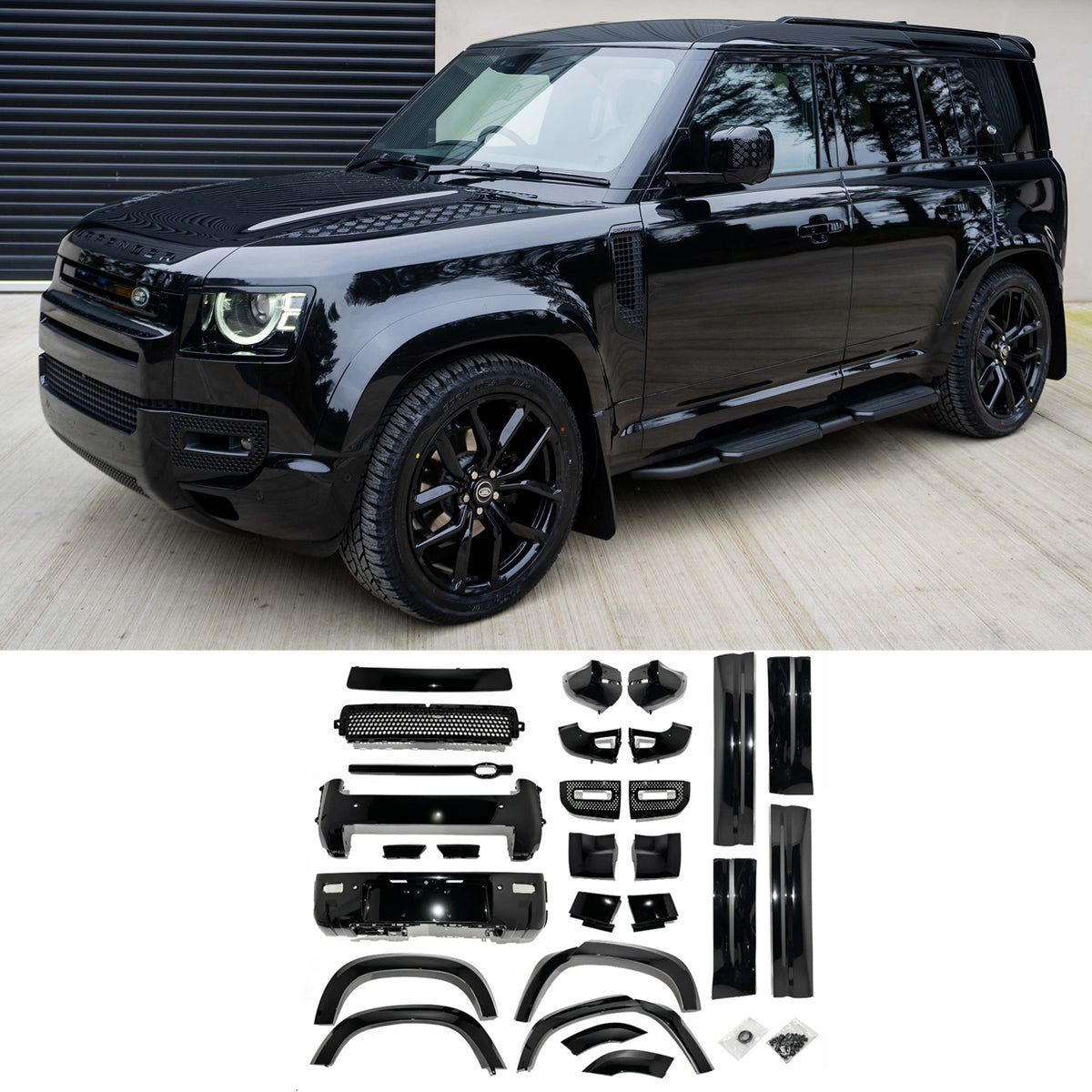 Land Rover Defender L663 110 Gloss Black Full Kit Upgrade