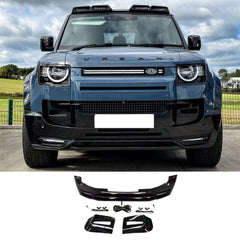 Land Rover Defender L663 90 / 110 / 130 2020 On - Front Bumper Splitter In Gloss Black