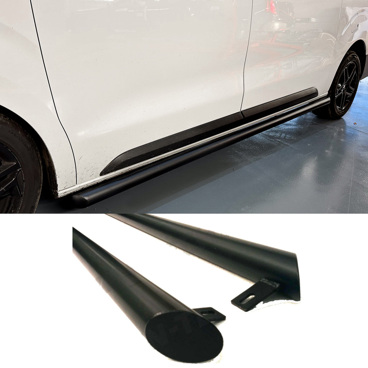 Proace 16on / Expert 16on / Vivaro 21on / Dispatch 16on Black Side Bars - Angular - Lwb - 60mm