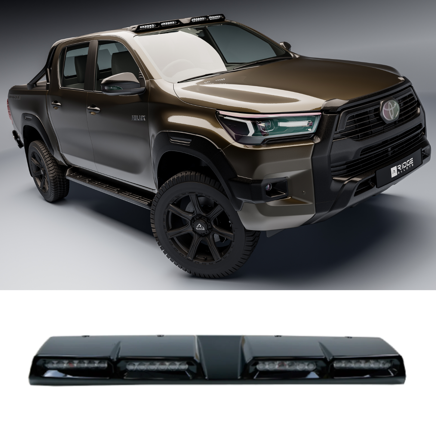 Toyota Hilux 2016 On Roof Light Pod - Gloss Black