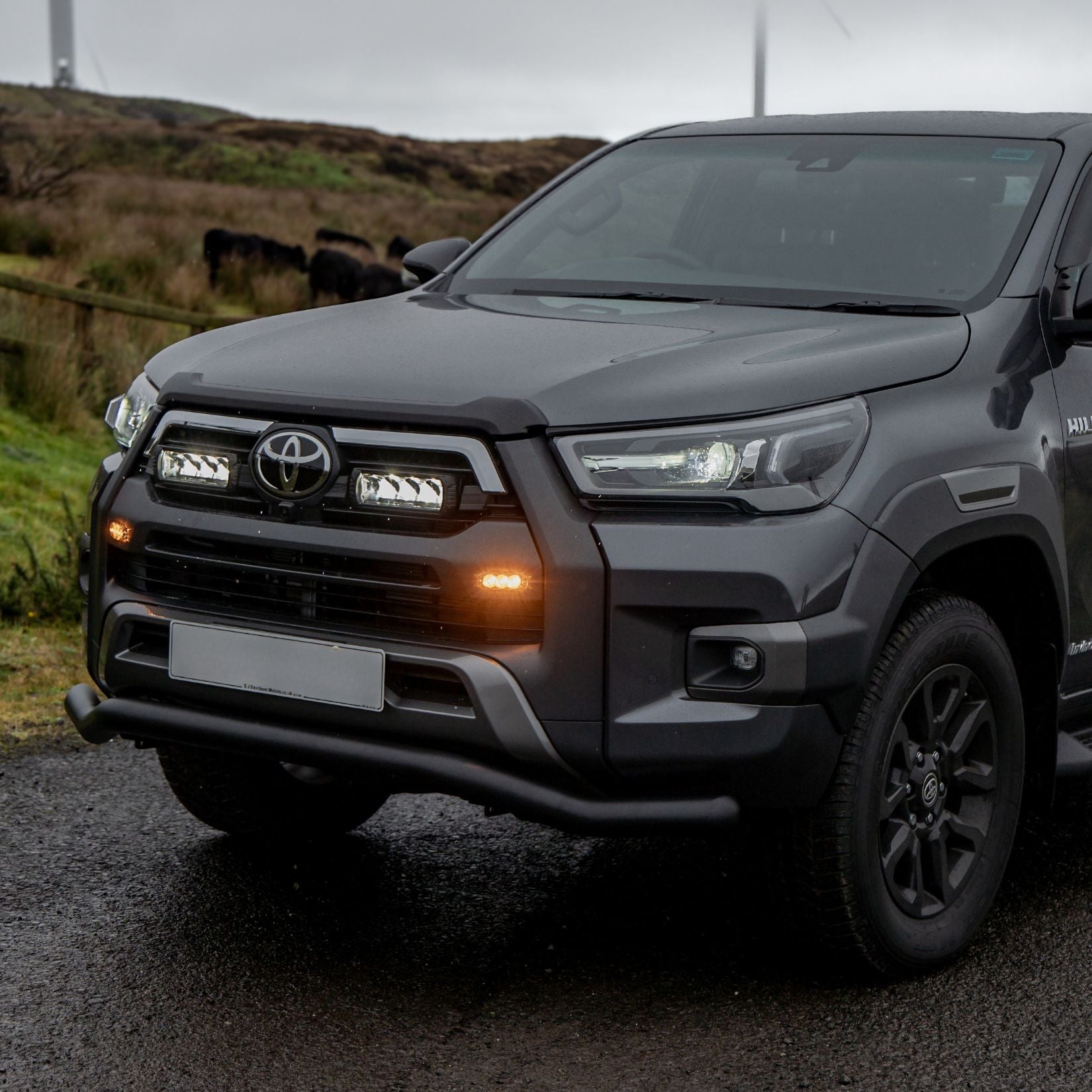 Toyota Hilux Mk8 2016 On Stx Powder Coated Spoiler Bar - 70mm - Black