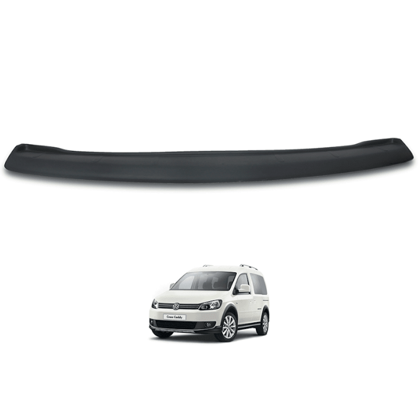 VW Caddy 2015-2020 V2 Rear Bumper Protector Cover In Black