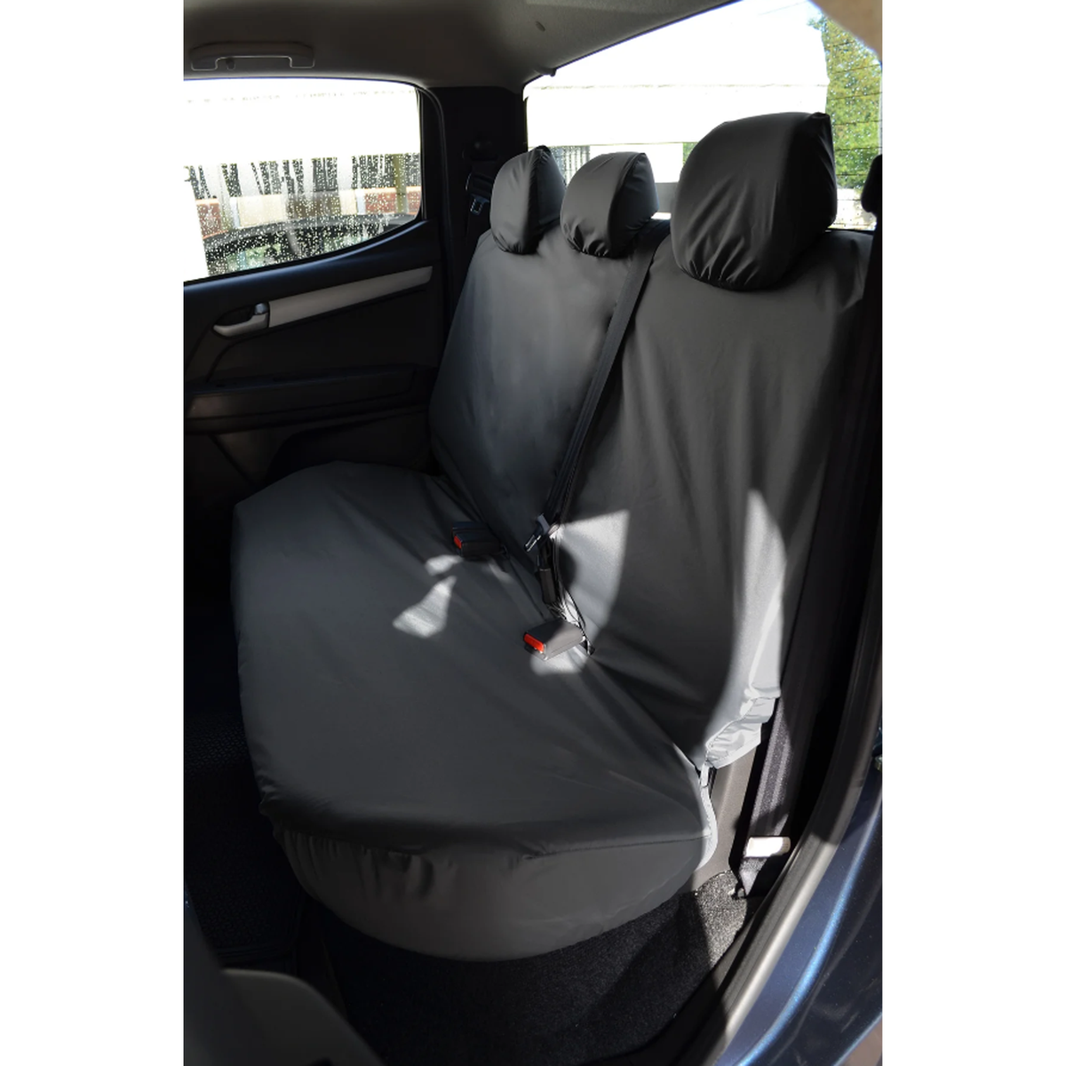Isuzu D-max 2021 Onward Rear Seat Covers - Black Without Central Armrest