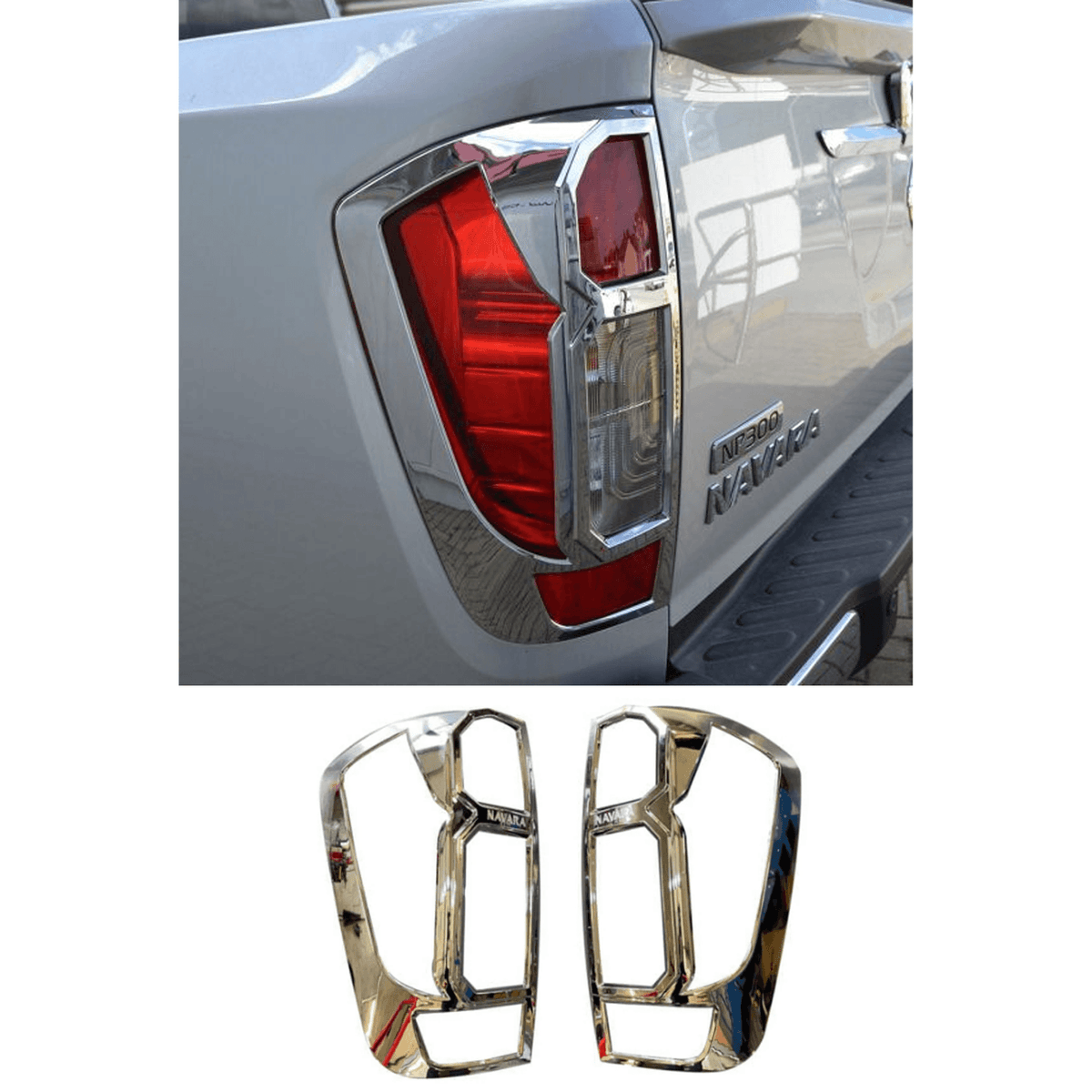 Nissan Navara Np300 2016 On - Stx Chrome Tail Light Guards - Pair