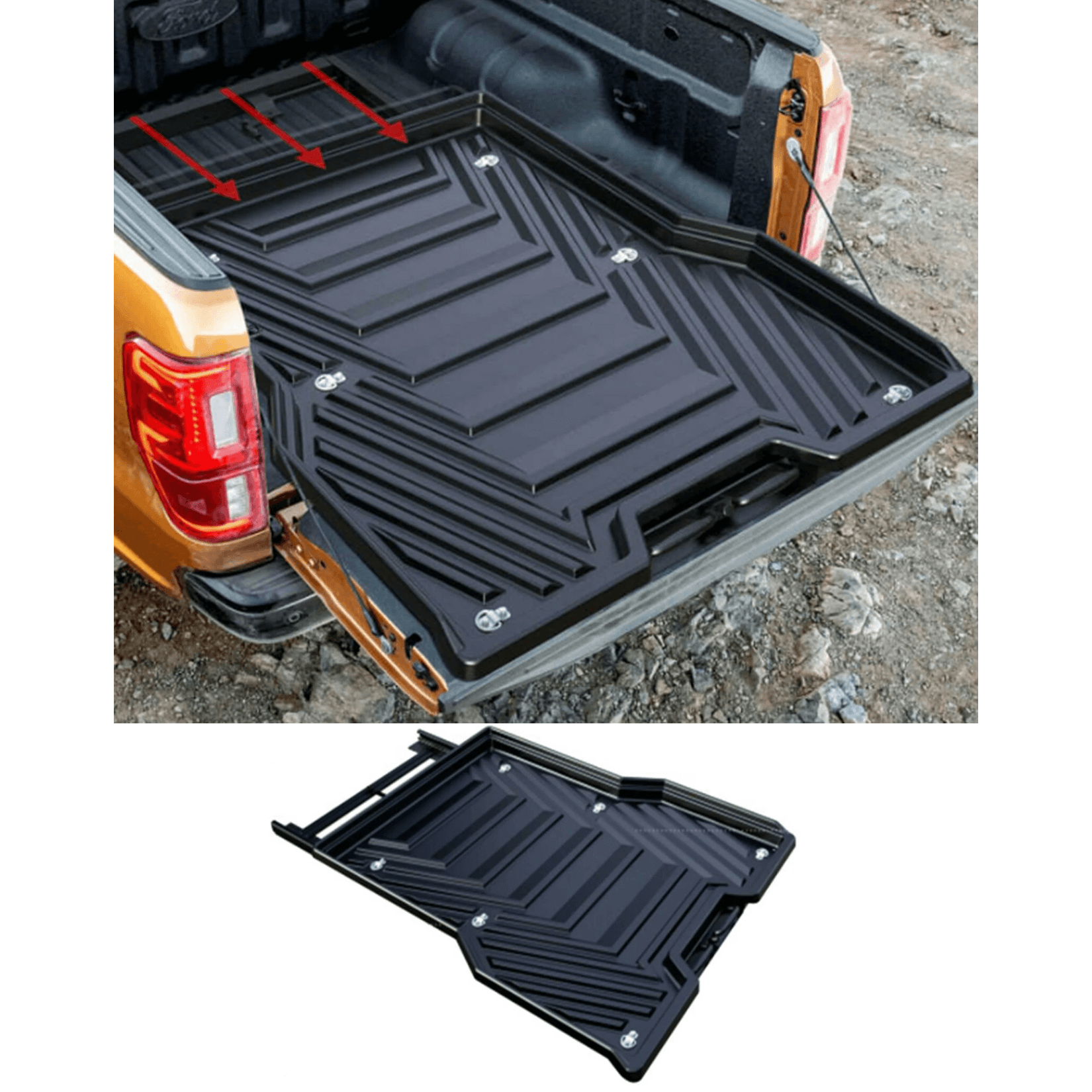 Universal Heavy Duty Plastic Load Bed Sliding Tray - Double Cab Pickup