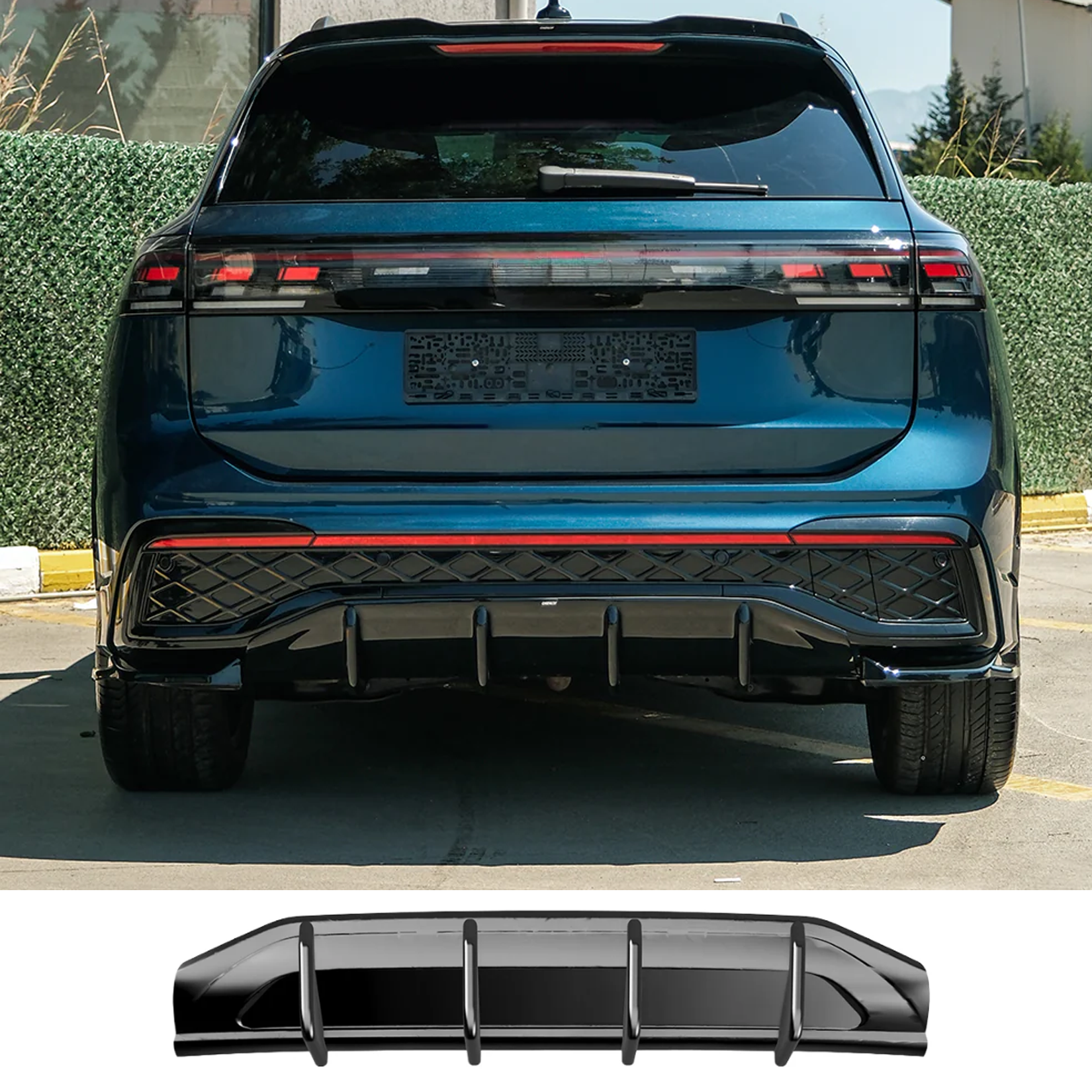 VW Tiguan R-Line MK3 2024 On Rear Valance In Gloss Black