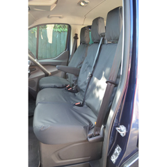 Ford Transit Van 2014 On Driver And Front Double Passenger Seat Covers (No Worktray) - Black