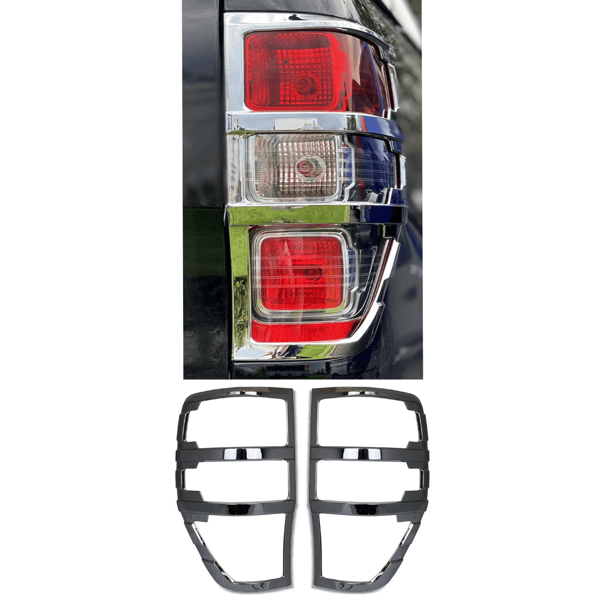 Ford Ranger T6 - 2012-2022 - Stx Tail Light Guards - Pair - Chrome