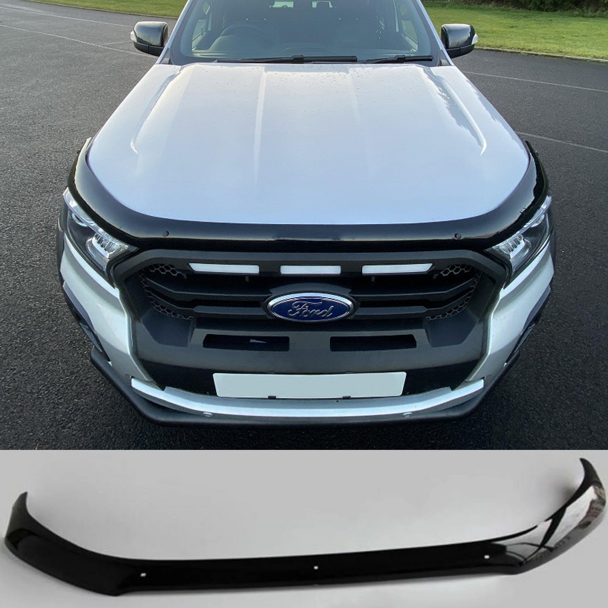 Ford Ranger T6 2016-2022 - Stx Bonnet Guard Protector - Black - B004