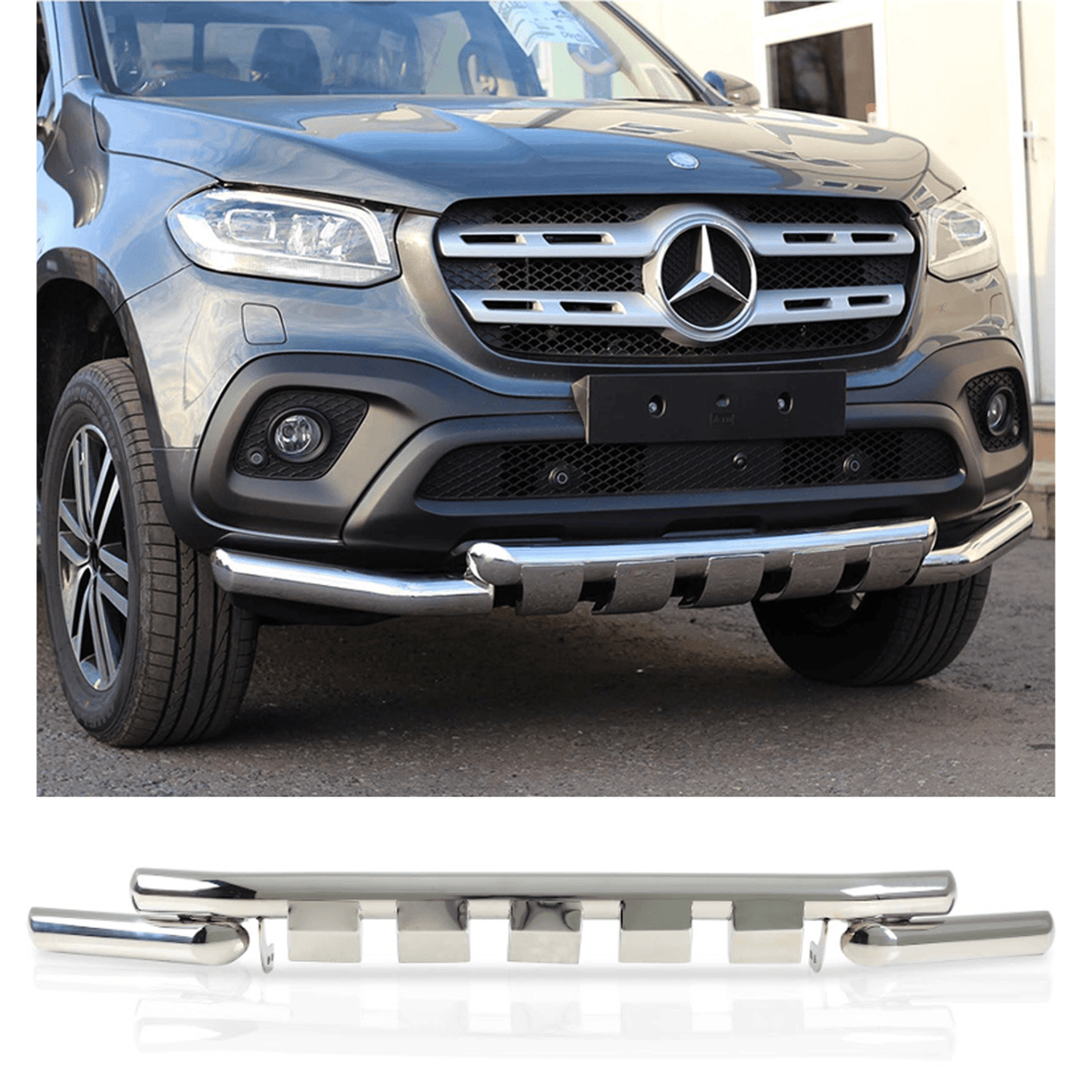 Mercedes X-class - Stainless Steel City Bar - Spoiler Bar