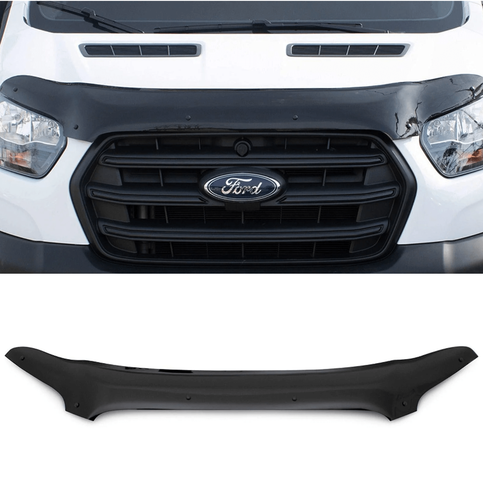 Ford Transit Mk8 2014 - 2019 - Stx Bonnet Guard Protector - Black - B019