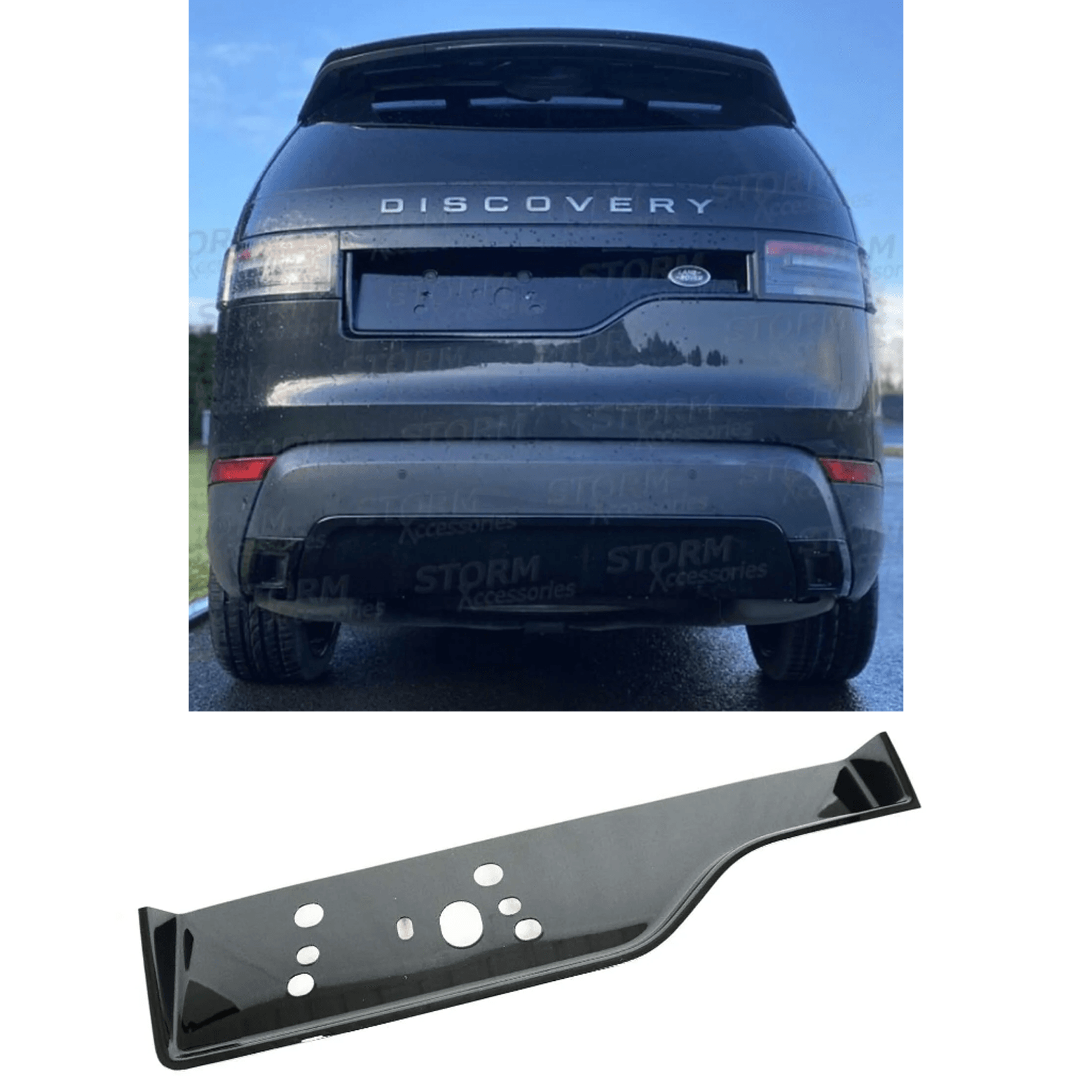 Land Rover Discovery 5 2017 On - Dynamic Rear Number Plate Moulding - Black