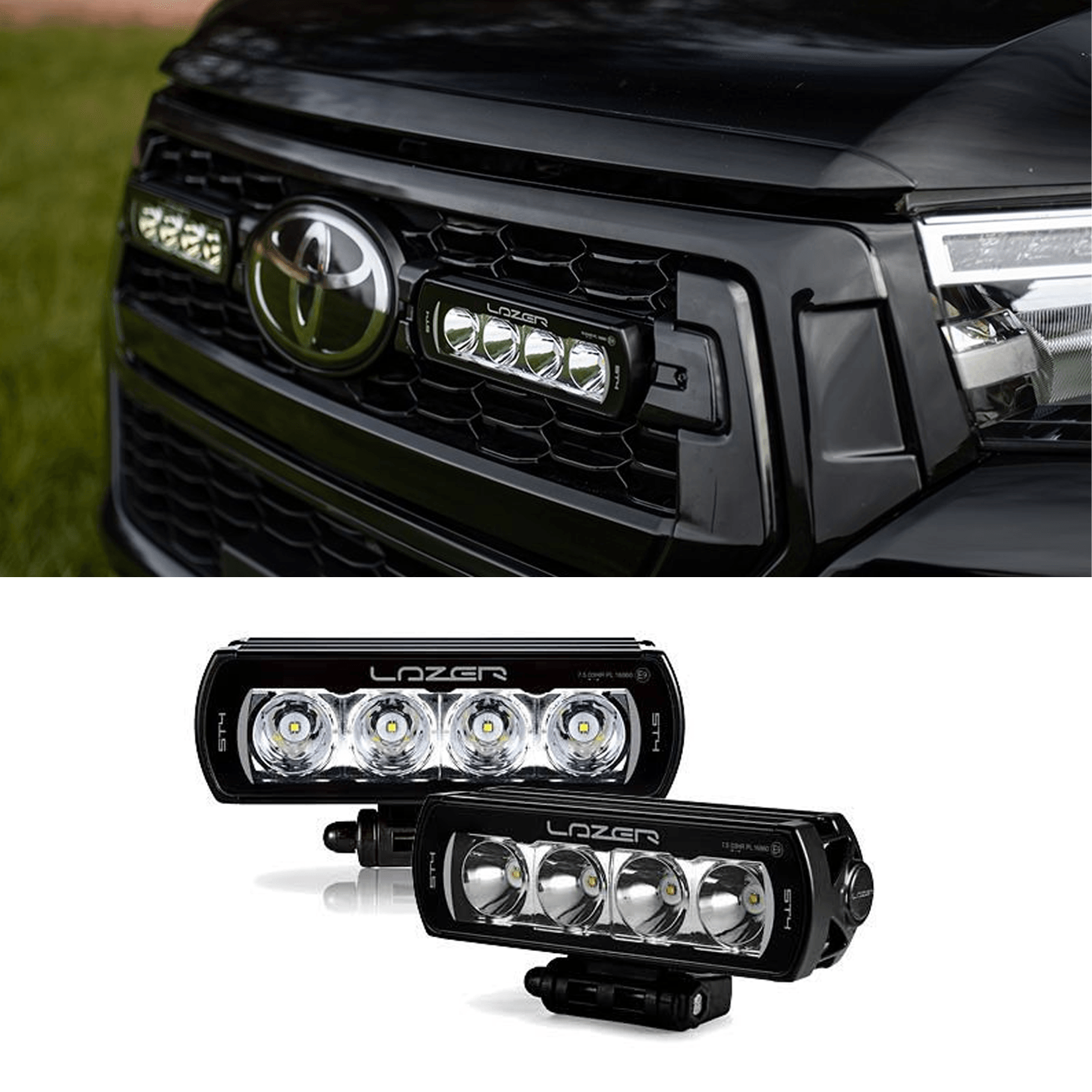 Toyota Hilux 2018 -2021 - Invincible X - Lazer Light Grille Kit St4 Lamps X 2