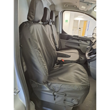 Volkswagen Transporter T7 2025+ Tailored Front Seat Covers In Black Drivers & Double Passenger WITHOUT Worktray