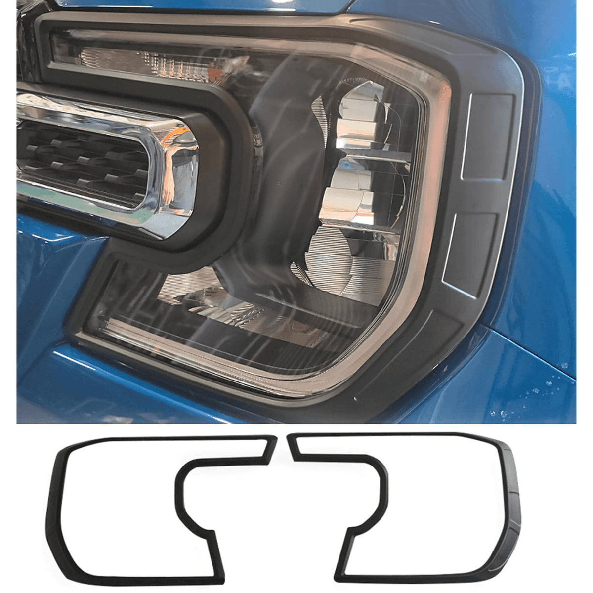 Ford Ranger T9 Base Models 2023 On Stx Head Light Covers In Matt Black ...