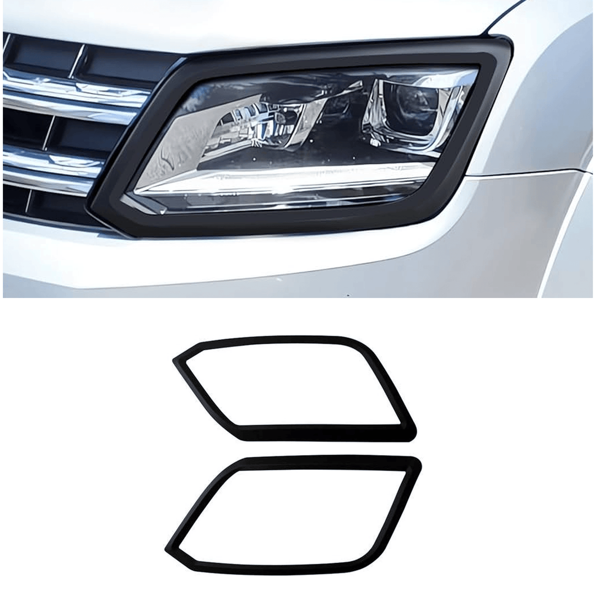 Vw Amarok 2010-2016 Abs Head Light Guards In Black - Pair